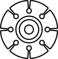 Poster - Diamond cutting disc with eight segments for angle grinder showing its circular shape with a hole in the center