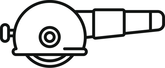 Poster - Angle grinder cutting machine icon in outline style showing a construction tool for cutting and grinding