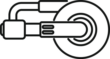 Poster - Electric hand grinder with cable for cutting metal is working