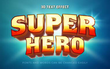 Wall Mural - Super hero headline movie 3d editable text effect style