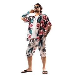 men were summer floral dress image