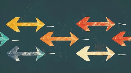 Poster - Create a series of arrows that illustrate different directions (up, down, left, right). How do you maintain a cohesive design while showing different directions