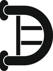 Poster - simple black icon illustration of a dna strand in the shape of a spiral, representing genetic code a