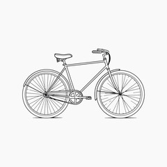 Wall Mural - Vintage bicycle line art illustration