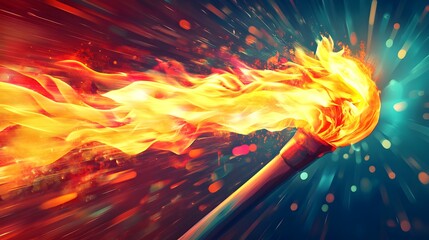 Wall Mural - Torch Flame Abstract Background.