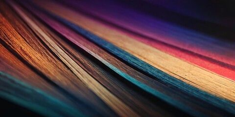 Poster - A colorful, abstract image of wood grain with a blue stripe