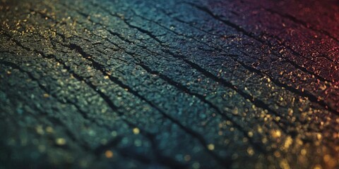 Poster - A close up of a cracked and worn road