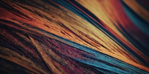 Poster - A colorful, abstract image of a tree with a blue and orange stripe