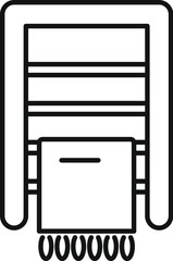Poster - Line art icon of a server room cooling system keeping data safe