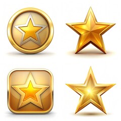 Wall Mural - set of gold stars