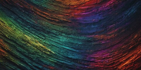 Wall Mural - A colorful painting of a wave with a rainbow in the background