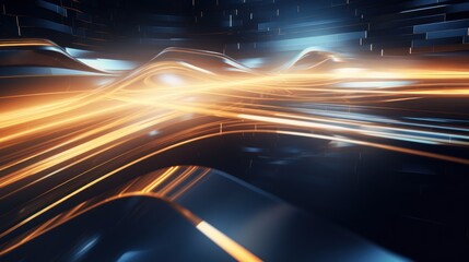 Poster - Abstract futuristic background with a focus on metallic textures, 