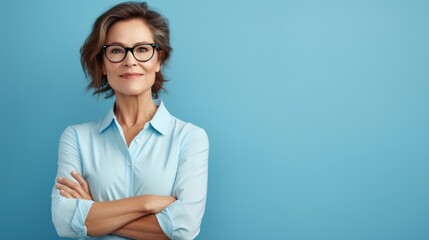 Middle-aged woman in glasses 