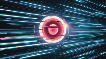 Poster - Abstract lofi video background with horizontal scan lines and glitch effects