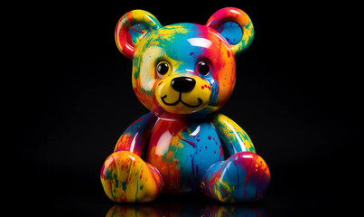 Wall Mural - Tie-Dye Teddy Bear