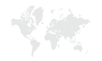 World map Grayscale,isolated on white background for website layouts,background,education, precise,customizable,Travel worldwide,map silhouette backdrop,earth geography, political,reports.