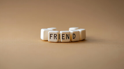 a friendship band with cubes spelling out 