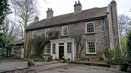 Canvas Print - Describe the renovation challenges and preservation efforts in restoring a listed building house in the UK.