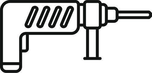 Sticker - Simple line art illustration of a hammer drill, commonly used in construction and diy projects for drilling into hard materials