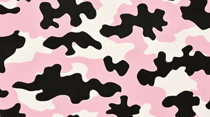 Wall Mural - Stylish Pink and Black Camouflage Pattern Design