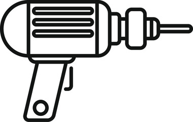 Poster - Simple line drawing of an electric drill representing renovation and building works