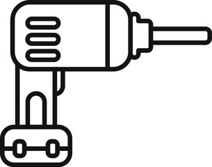 Poster - Cordless drill with a battery pack is laying down ready to be used