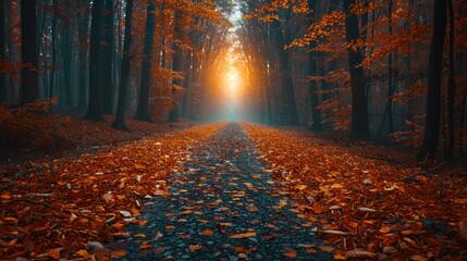 Wall Mural - Autumnal Forest Path