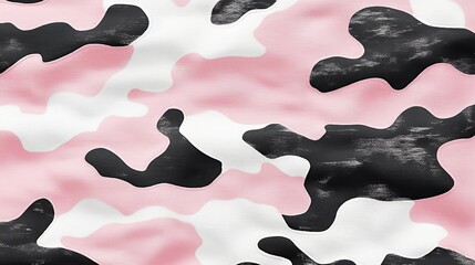 Poster - Stylish Pink and Black Camouflage Pattern Design