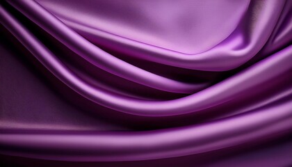 Poster - Soft, flowing texture of luxurious purple satin fabric creating beautiful waves and folds, ideal for background or fashion designs