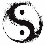 A Grunge Style Yin Yang Symbol