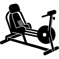 Wall Mural - Seated Row Machine Silhouette Vector illustration