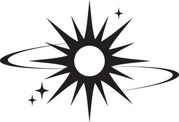 Wall Mural - line icon of star. y2k shiny element. sparkles and glitter symbol. retro graphic of minimal figure. 