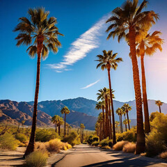 Wall Mural - palm trees on the beach