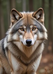  Grey Wolf (Canis lupus) Portrait, ai