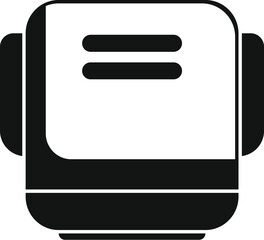 Poster - modern food steamer icon, simple black style
