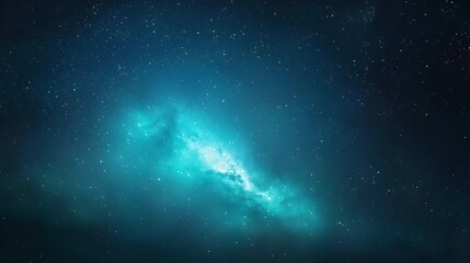 abstract blue nebula with white stars in the night sky