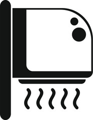 Canvas Print - Simple black and white icon of an electric hand dryer blowing hot air