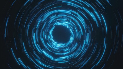 Poster - Dynamic Blue Spiral Particle Rays Rotating Light Circles for Events Concerts Visual Art Advertisements and Performances