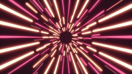 Poster - Neon light special effects with glowing stripes on a transparent background