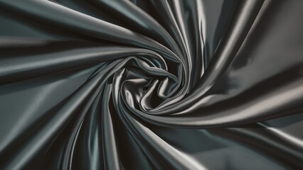 Poster - Abstract texture of luxurious black and gray satin fabric with a shiny finish