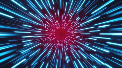 Poster - Vibrant Abstract Blue Curved Lines with Glow for Sound Frequency and Technology Background