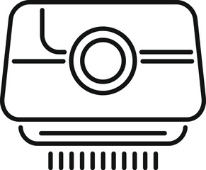 Poster - Simple line art icon of an air conditioner blowing cool air, perfect for representing air conditioning and cooling systems