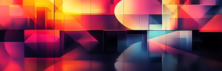 Canvas Print - An immersive snapshot capturing the interplay of bold geometric shapes and subtle gradients