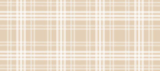 Canvas Print - Beige and white plaid fabric texture background	