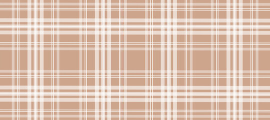 Canvas Print - Brown and white plaid fabric texture background	