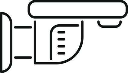 Poster - Line icon of a speed camera detecting and recording speed limit