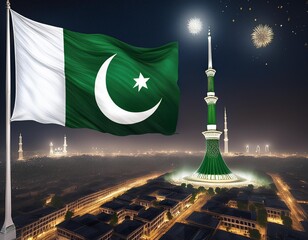 Wall Mural - 14 August is the day of independence of Pakistan. ai generated