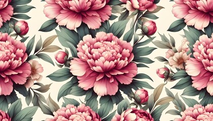 Wall Mural - .Peony pattern design