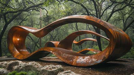 Wall Mural - Abstract Sculpture in a Woodland Setting