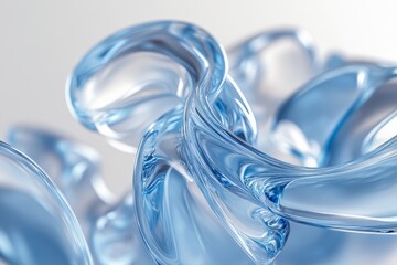 Canvas Print - This design shows fluidity and motion, a dynamic blue wave on a white background.